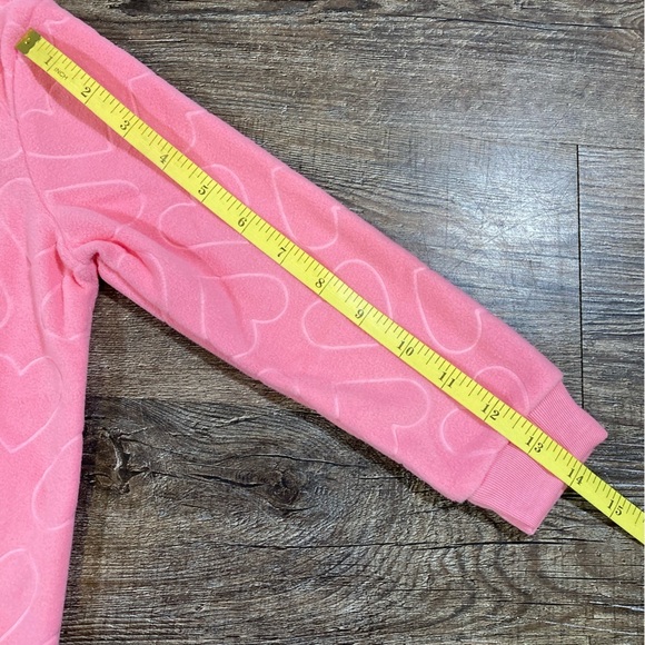 Carter’s One Piece Fleece Footed Girls Toddler Sleeper Size 3T Pink Hearts - Picture 6 of 9
